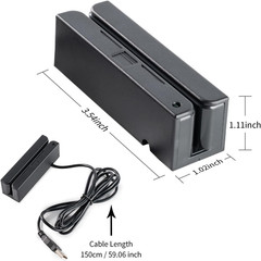 MSR90 USB Magnetic Stripe Credit Card Reader 3-Track | Swipe Reader, Hi/Lo