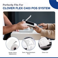 Clover Flex Paper Rolls – 20 Rolls – 2 1/4&rsquo;’ x 50’- 48 GSM – Clover Flex Rece…
