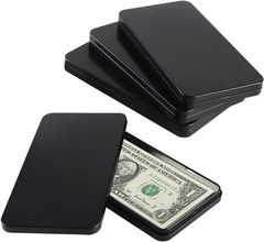 4 Pack Metal Cash Box Money Organizer Storage Box with Lid Black Tinplate