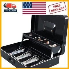 Versatile Cash Box with Combination Lock – Tiered Money Organizer, 4/5 Slots