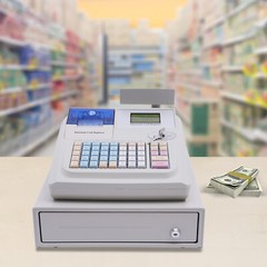 NEW Electronic Cash Register 48 Keys Cash Management System with Thermal Printer