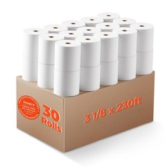 30 Rolls Thermal Receipt Paper 3 1/8&Prime; x 230ft for POS Printers BPA Free, Compati