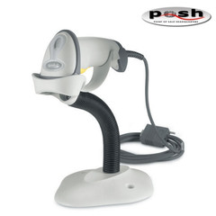 NEW Zebra LS2208 1D Laser Barcode Scanner USB Kit w/ Stand White