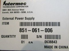 Intermec 30W Scanner Power Supply Adapters 12V 2.5A 120V Barcode 851-061-006 New