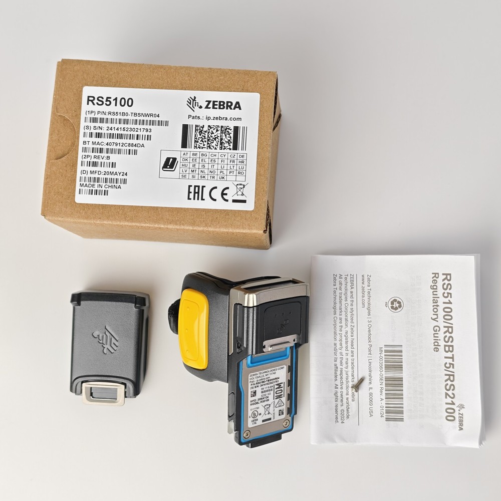 Zebra RS5100 BT Wearable Ring Scanner 1D 2D RS51B0-TBSNWR04 Barcode Reader