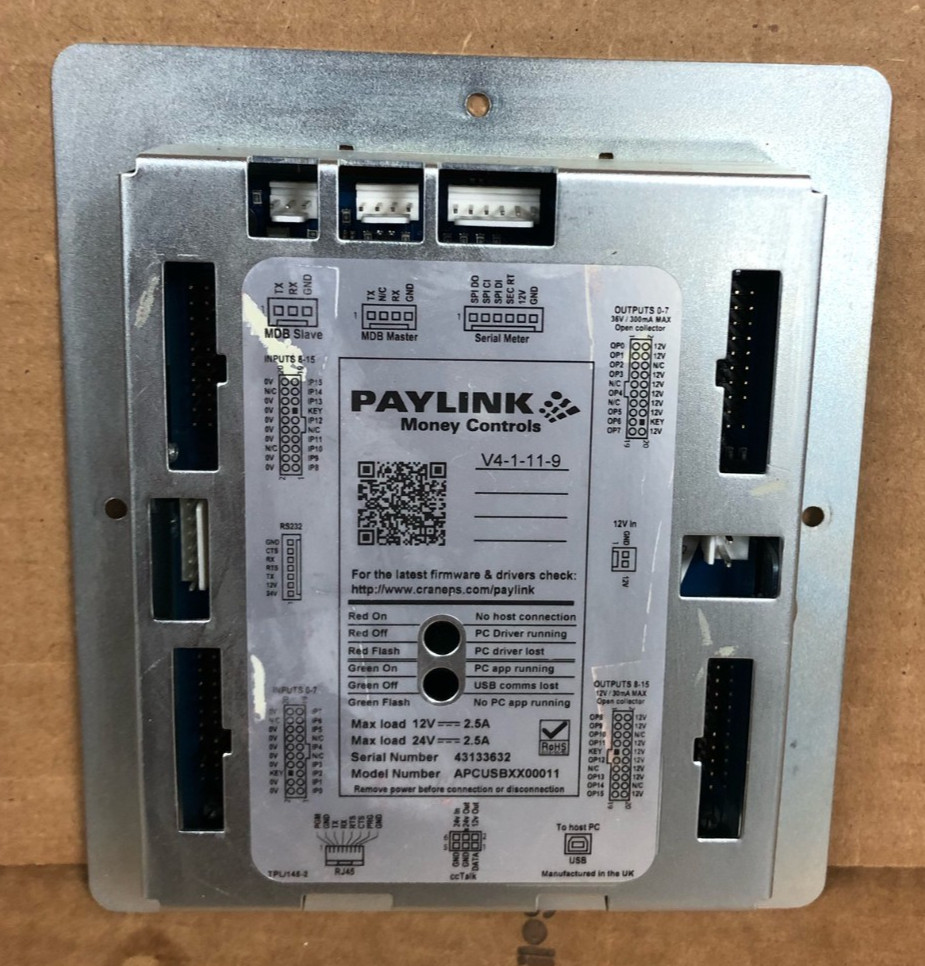 Paylink Unit By Money Controls V4-1-11-9 (TESTED TO POWER ON)