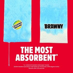 Brawny Tear-A-Square 3-Ply Paper Towels, 8 Triple Rolls = 24 Regular Rolls, S…