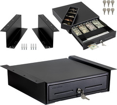 13&Prime; Electronic Cash Register Drawer with under Counter Mounting Metal Bracket –