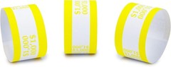 100-Pack Yellow Currency Band Bundles – Easy Seal Money Wraps for $1000 Cash