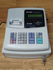 Sharp XE-A102 Cash Register FOR PARTS Powers On Beeps Draw Keys ONLY Included