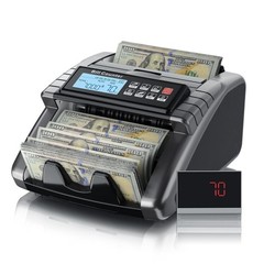 Money Counter Machine with Value Counting, UV & MG Detection, LCD Display, 1000