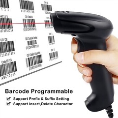 Barcode Scanner Symcode USB Laser Wired Scan Handheld Bar Code Reader Black