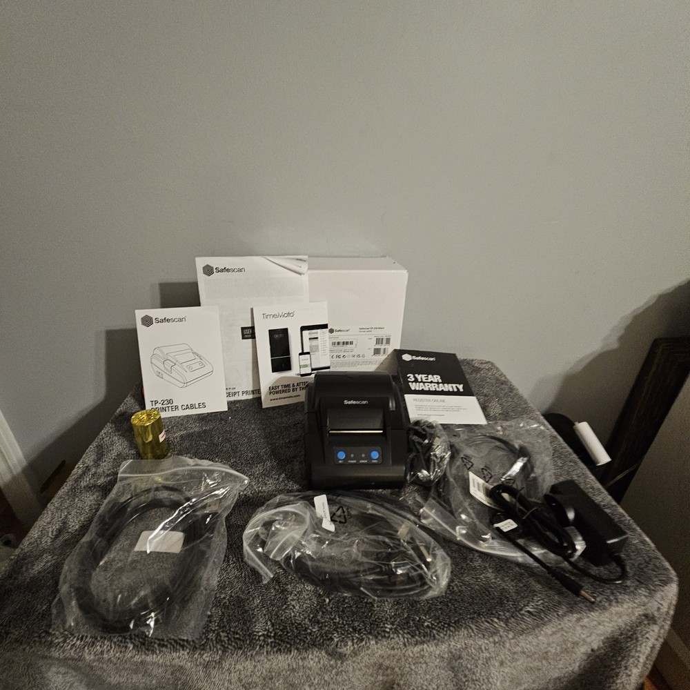 SAFESCAN TP-230 Thermal Monochrome Receipt Printer 60ppm Black 6 x 4.6 x 3.5