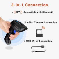 Tera Pro 1D Wireless Barcode Scanner 3 in 1 Bluetooth Pro, Blue 2500C CCD