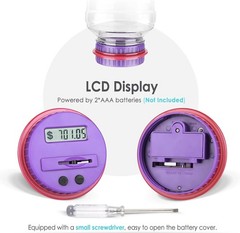 Digital Coin Counting Bank LCD Piggy Bank for Kids Adults 1.8L US Coin Jar