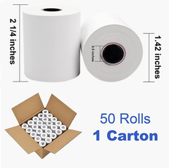 Papel Termico Para Recibos de 2-1/4’’ X 50 Rollos de Papel Termico Para Tarjetas