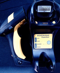 Datalogic PowerScan M8300 Barcode Scanner with BC-8030 Cradle & USB Cable USED