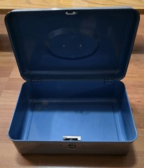 Vintage Union Utilco Cash Box Model 1011 Gray Hammertone Steel No Key USA