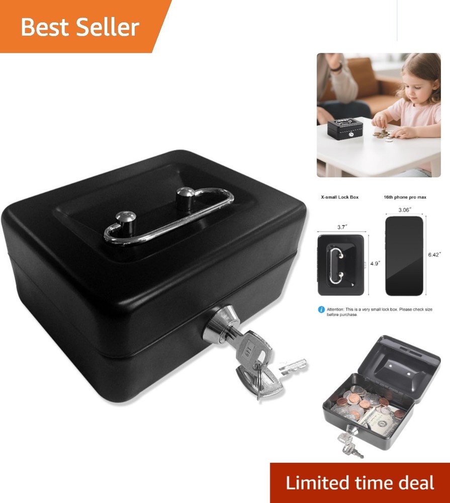 Gift-Ready X-Small Lock Box – Perfect for Cash, Coins, and Medication Storage