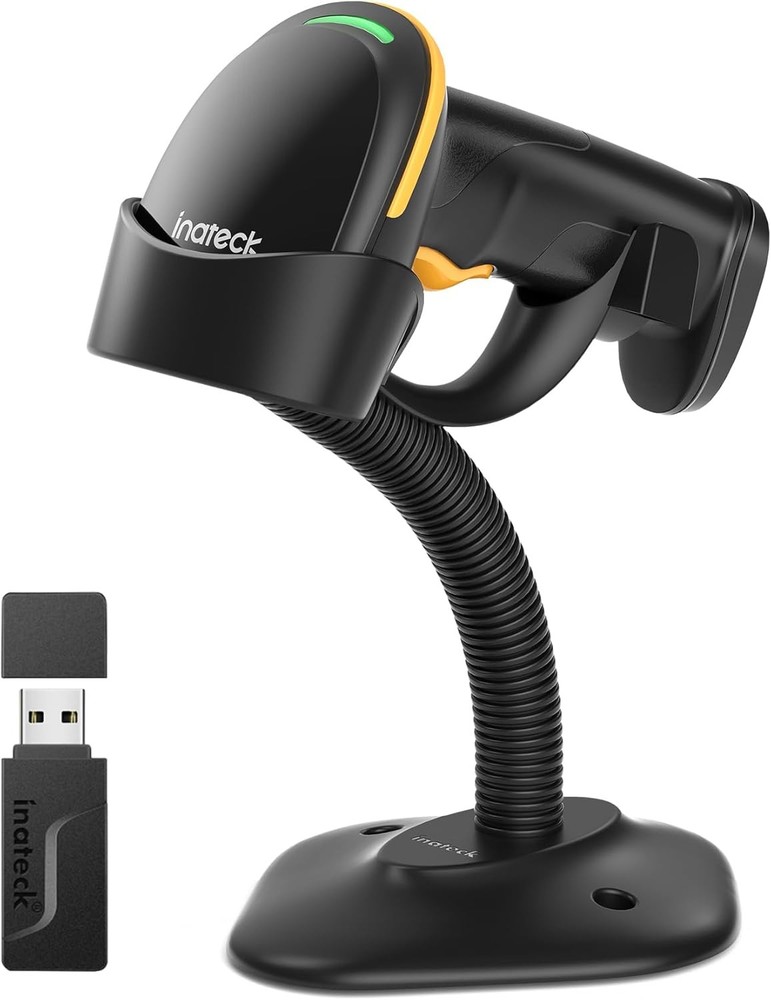 Inateck 2D Barcode Scanner with Intelligent Stand, ,Handheld with APP and SDK