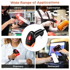 Fangtek 2D Wired Barcode Scanner Usb Qr Code Scanner Handheld Bar Code Reader