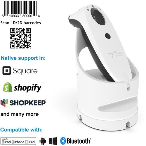 Socket Mobile SocketScanAndreg; S740, Universal Barcode Scanner, White And White
