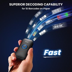 1D Mini Bluetooth Barcode Scanner, 3-in-1 USB Wired & Bluetooth & 2.4G Wireless