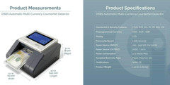 AccuBANKER D585 7-Point Counterfeit Bill Detector USD EUR GBP (with Stand), CE
