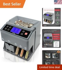 Professional USD Coin Counter, Sorter and Wrapper/Roller, 300 coins/min, with…