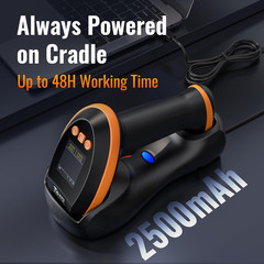 Barcode Scanner Wireless with Screen: Pro Version 1D 2D QR with Setting Keypad C