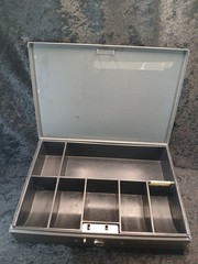 Metal Money Box No Key Change Tray