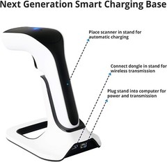 Escáner De Código De Barras Bluetooth Inalámbrico Portátil 1D y 2D Con Soporte
