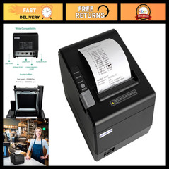 80mm Thermal Receipt Printer with Auto Cutter, USB & Ethernet, POS Compatible, W