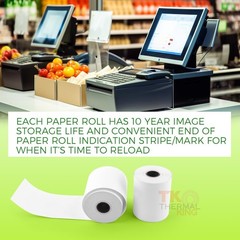 Eco-Friendly 50 Rolls of 2 1/4&Prime; x 85&Prime; Thermal Receipt Paper – Perfect for POS