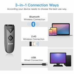 EYOYO Wireless 2D QR Code Barcode Scanner Bluetooth Book UPC EAN Code PC Scanner