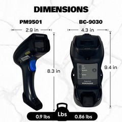 ✅Wireless 2D QR Code Barcode Scanner w/Full Kit – Similar to Symbol DS6878🔥