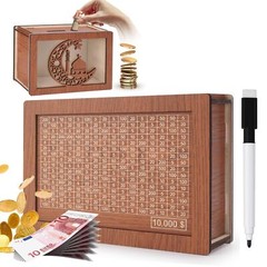 Cash Saving Box Cash Box Money Bank Money Box for Cash Gift with 10000 Dollars