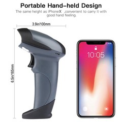 1D Laser Barcode Scanner USB Wireless Bar Code Reader for Windows/Mac/OS/Linux