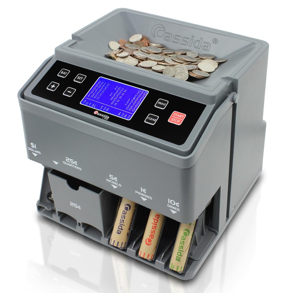 Cassida C300 Professional USD Coin Counter, Sorter and Wrapper/Roller