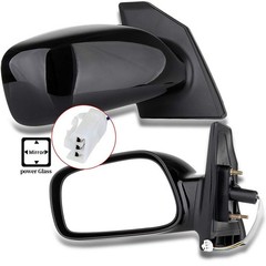 Pair Side View Mirrors 03-08 Toyota Corolla Smooth Non-Folding Non-Heated ABS