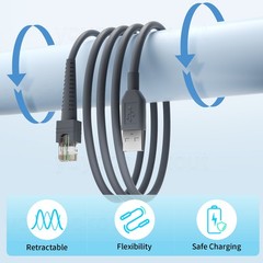 5PC 2M RJ45 Cable for Zebra USB Cable CBA-U01-S07ZAR DS9208 DS9308 LI2208 DS4308