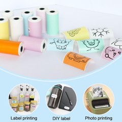 12 Rolls Self-Adhesive Multicolor Thermal Paper, 53 * 28mm | Thermal Printer …