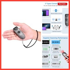 Portable Barcode Scanner Bluetooth 2D 1D Wireless Mini QR Code Reader USB 2.4G
