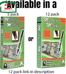 Money Marker (5 Counterfeit Pens) – Counterfeit Bill Detector Pen with Upgraded.