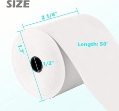 100 PCS 2.25 x 50 ft Thermal Paper Receipt Rolls POS Cash Register Fits POS