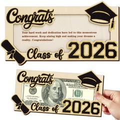 Wooden Class Of 2026 Graduation Money Cash Holder Gift Envelopes Box Present