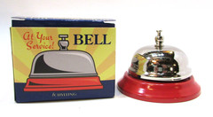 New 2006 Classic Schylling Retail Service Red Silver Desk Bell Sick Help Call