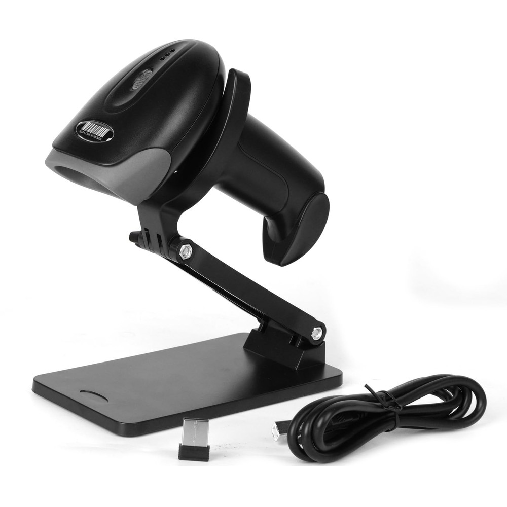 QR Code Scanner with Stand Wireless Barcode for Library Shop