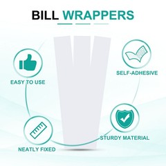200Pcs Money Band Dollar Money Bill Wrapper Self-Adhesive Bill Band White