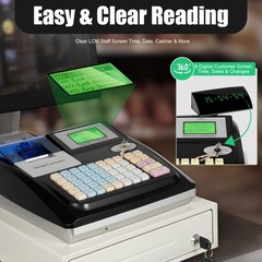 NEW Electronic Cash Register 48 Keys Cash Management System with Thermal Printer